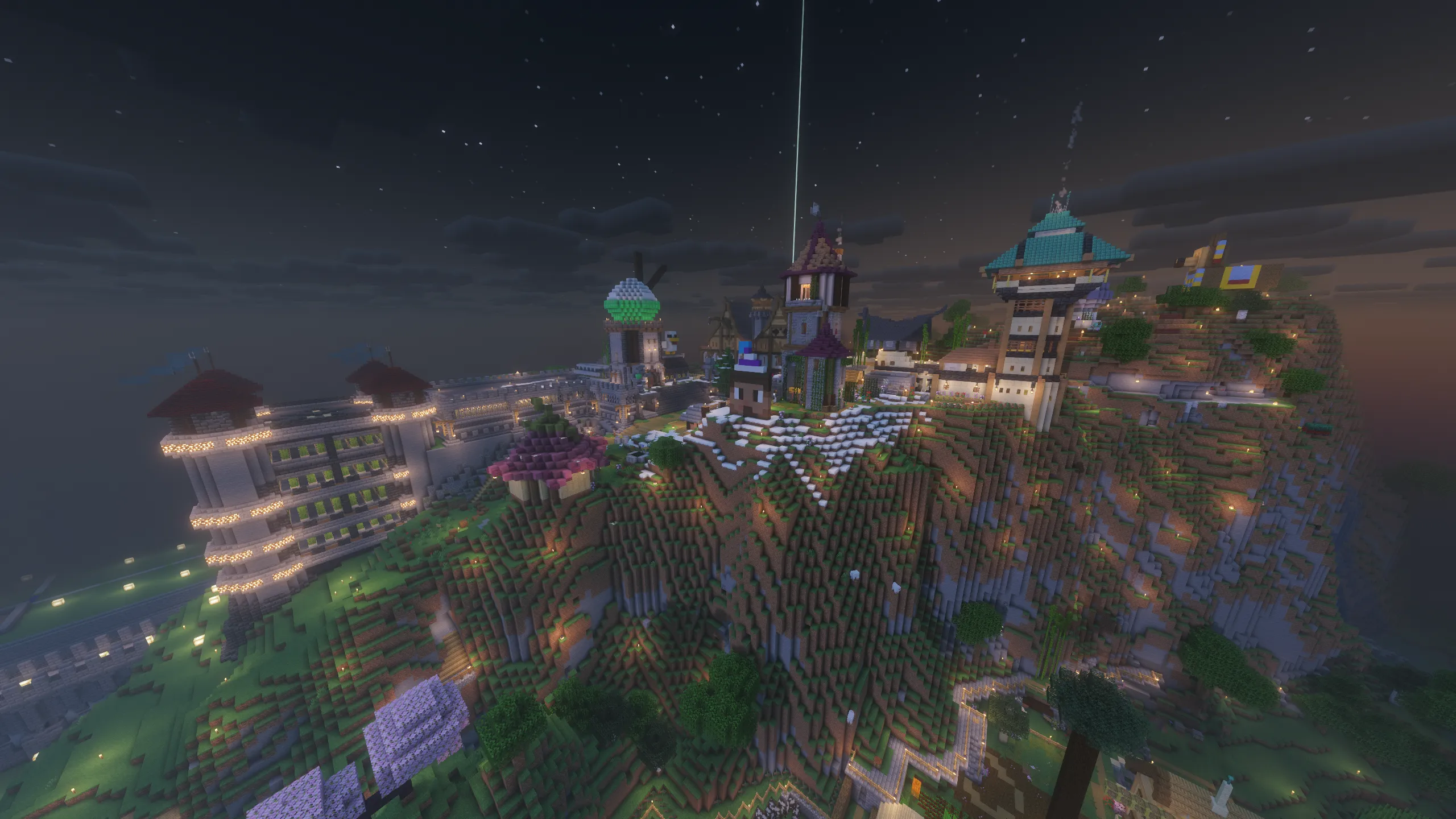 Bird's eye view of the main base on Cliffside